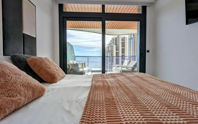 SUNSET WAVES blue sky apartment