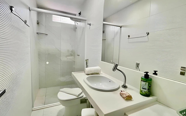 Flat pé na areia 406 Branco Haus