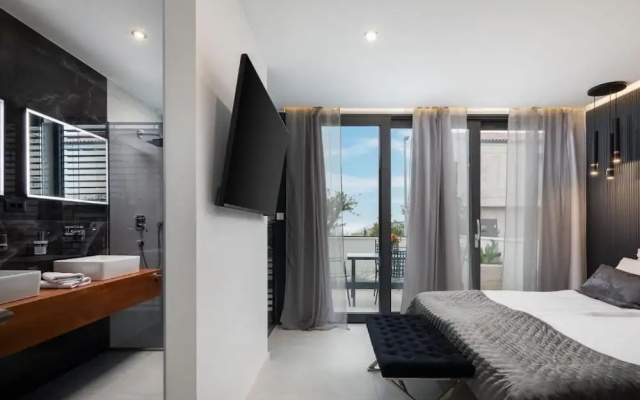 white residence with pool room
