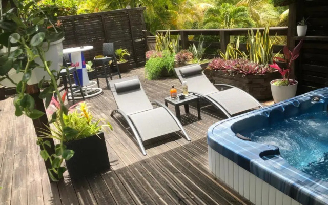 Lacoupaul : Superbe Appartement avec terrasse, jardin et jacuzzi