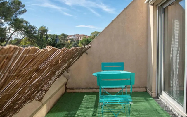 Studio terrasse Montpellier - Parking privé - Proche ligne 1