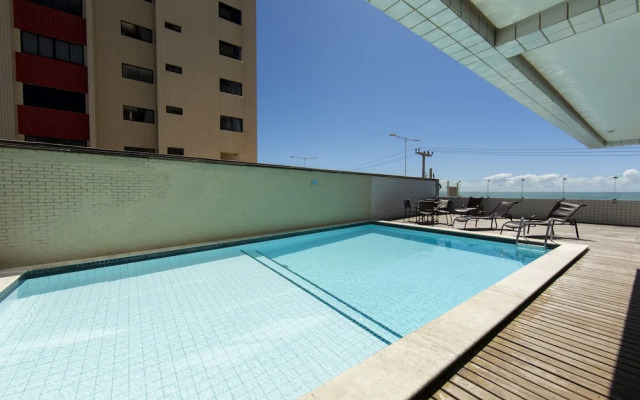 Flat vista mar na praia de Areia Preta - Natal