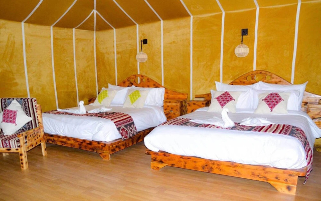 Relaxing desert camp