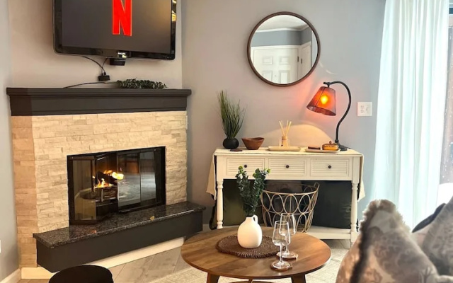 French Inspired Stay Fireplace Coffee bar Cozy
