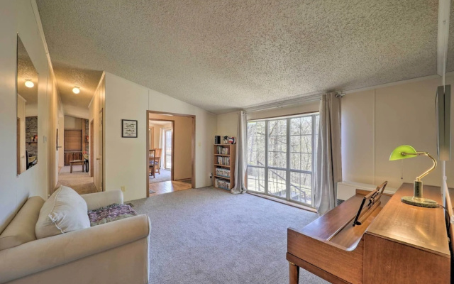 Deck + 2 Fire Pits: Riverfront Spruce Pine Rental!