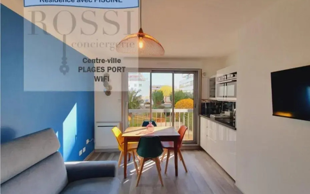 Studio avec piscine à 2 pas de la plage