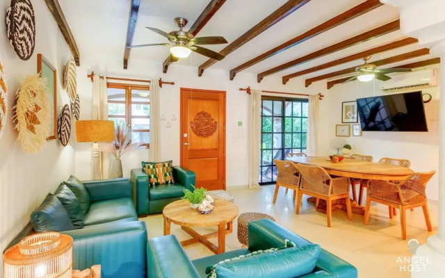Hacienda-style Villa with Private Pool Steps to Beach