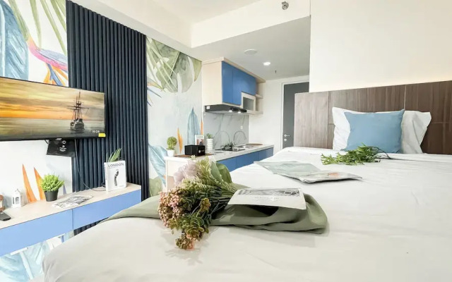 Blue Accent Studio At Samesta Mahata Serpong Apartment