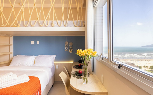 Stay Home Luxo | 1min Praia Gonzaga | Rooftop, Piscina, Sauna & Gym