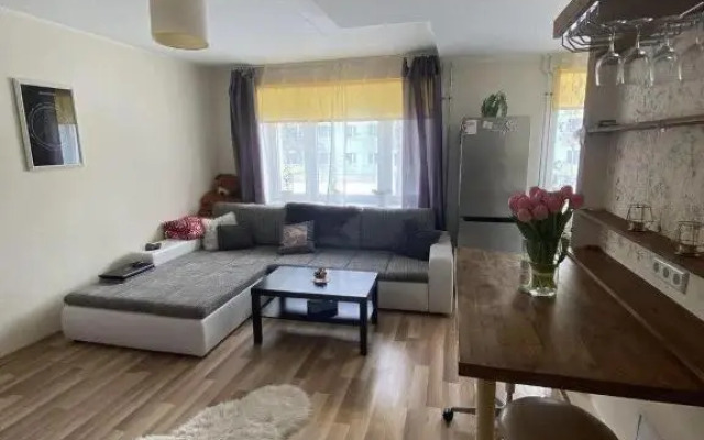 Open concept 1-bedroom apartment.