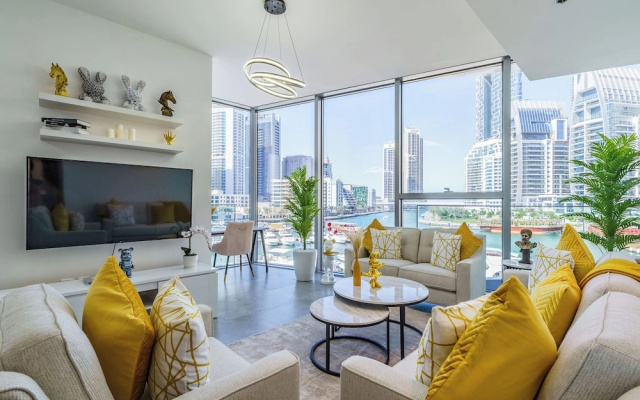 Lavish 2BR with Balcony-Full Marina View