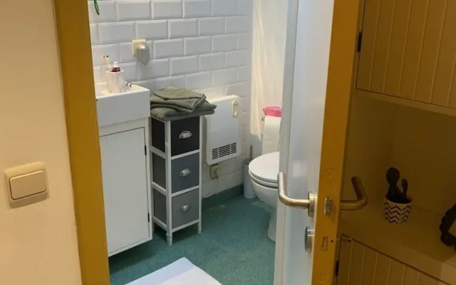 Bedroom and small private bathroom