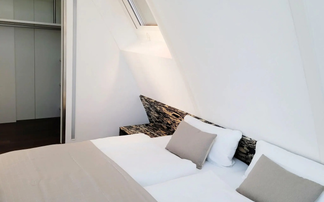 A holiday home in Geierswalde with a roof terrace