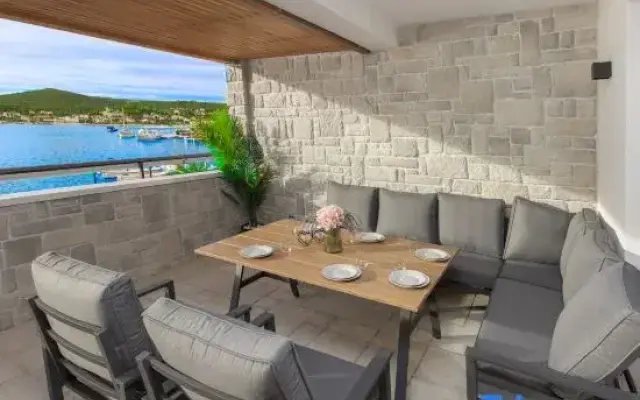 Seafront villa Kupinica with private indoor Pool
