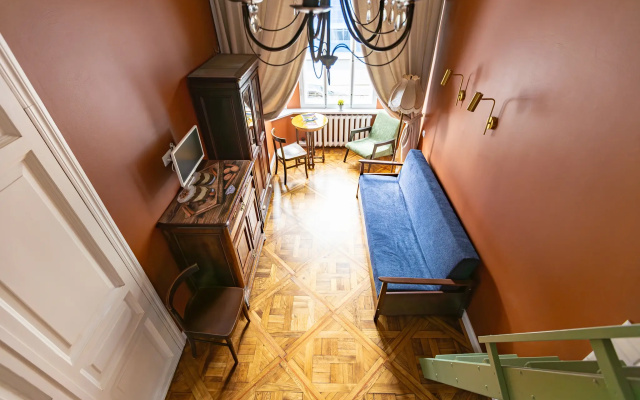 Morozov Faberzhe Dvukhurovnevaya dlya 4 Gostey s Vidom na Tuchkov Buyan Apartments