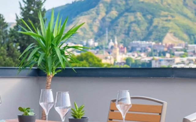 Penthouse Terrace Double Studio Suite with Kitchen (full double bed) · Gratus Aparthotel Tbilisi — photo 23