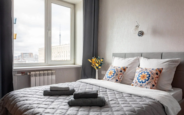 Квартира InHome24 у метро Алексеевская с видом на Телебашню